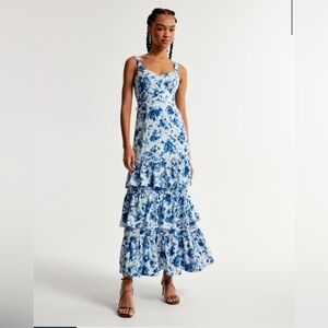 Abercrombie Drama Ruffle Tiered Maxi Dress - Medium Petite